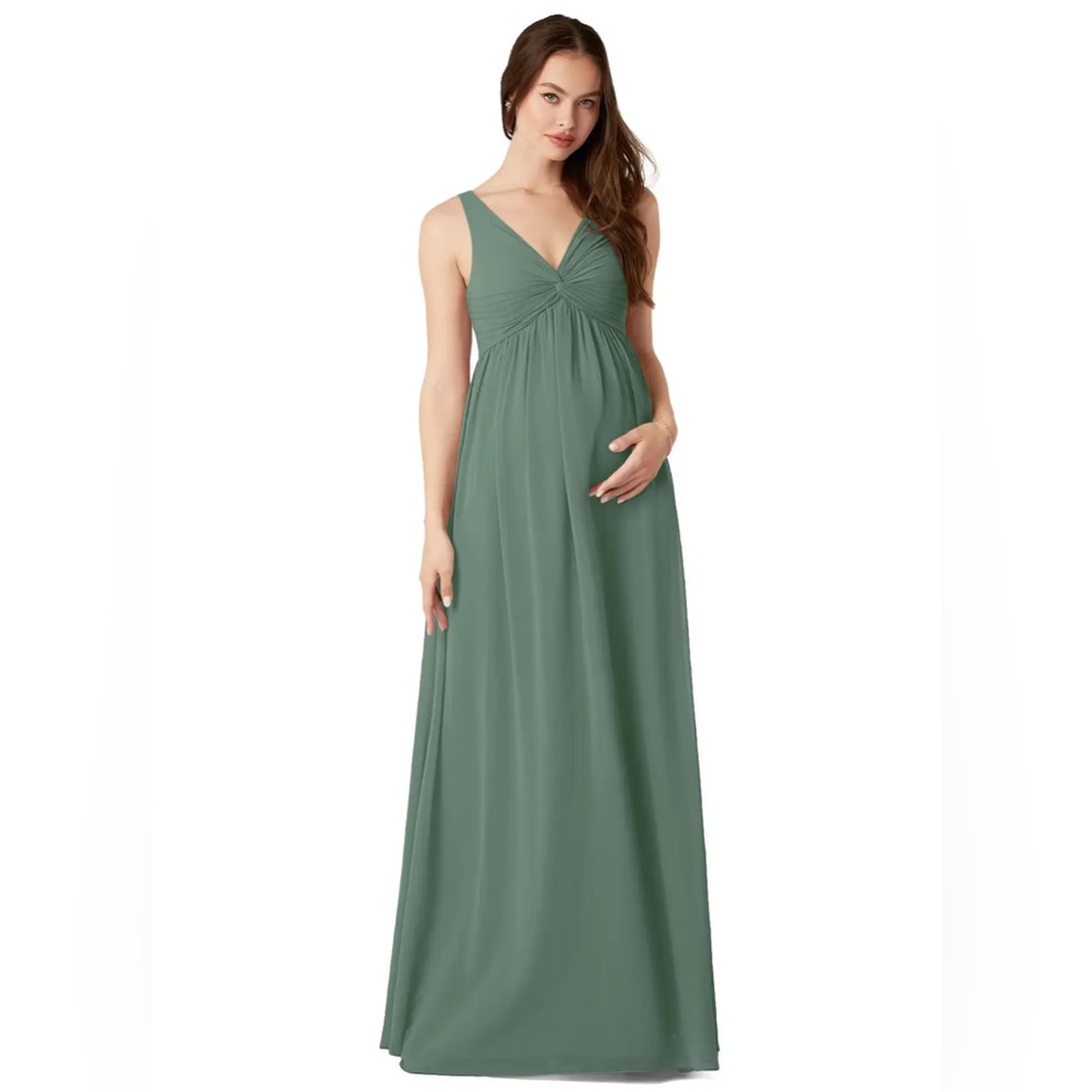 Azazie Chiffon Bridesmaid Dress in Matcha